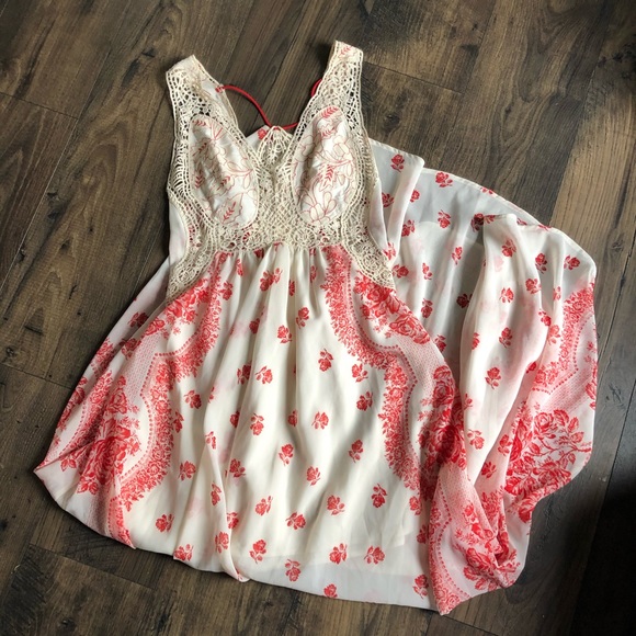 white and red maxi dress